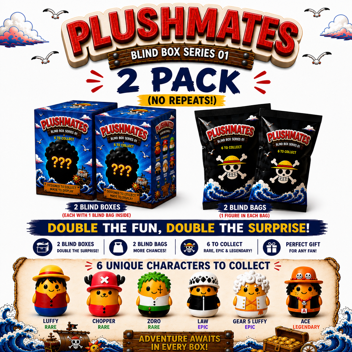 Plushmates One Piece Series 01 Blind Box
